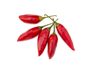 Red hot peppers isolated on white background