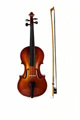 Fototapeta na wymiar Violin on white background. Ancient musical instrument. Classical music.