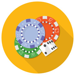 Naklejka premium Gaming chips or poker chips for gambling 