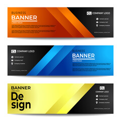 collection of horizontal business ad banner