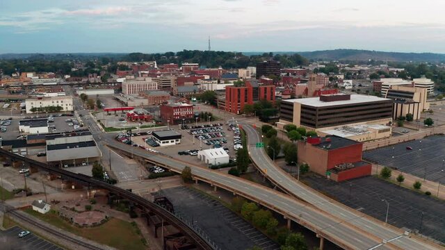Over the West VA City of Parkersburg the Seat of Wood County