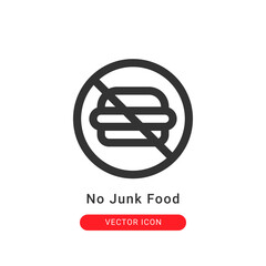 no junk food icon in outline style. for your website design and logo. Vector graphics illustration and editable stroke.