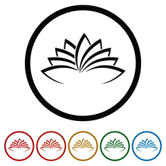 Lotus ring icon concept, color set