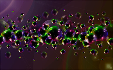 shampoo bubbles, Cleaning liquid soap foam. Shampoo stripe of realistic water bubbles - 382878960