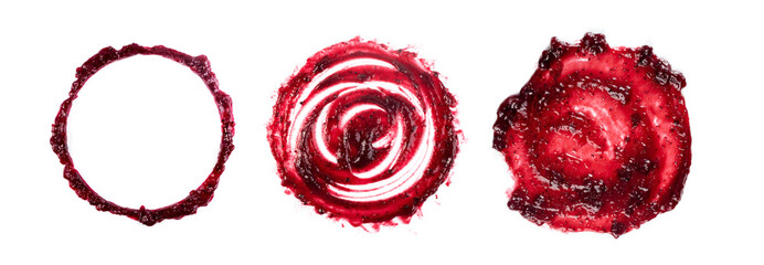 Dark Red Berry Jam Round Blot Frame or Spot Isolated