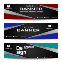 collection of horizontal business ad banner