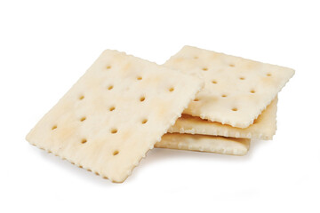 square crackers isolated on white background with clipping path