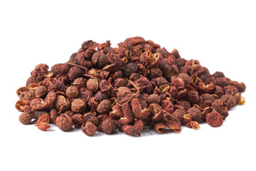 sichuan pepper isolated on white background with clipping path