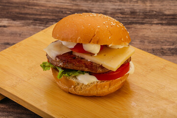 Delicous burger with tuna fish