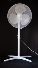 
White fan on black background