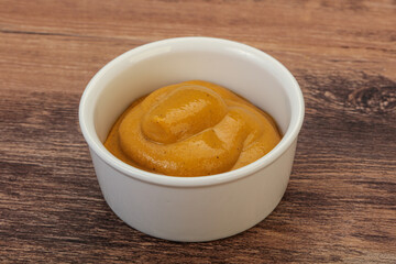 Mustard sauce in the bowl