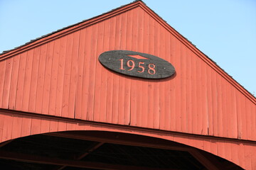 red covered wooden bridge 1958