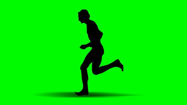 SHADE OF MAN RUNS ON A GREEN SCREEN
Shape of running man.Hand drawn 2D animation.HD 1080.Green screen/alpha matte.Seamless loop.