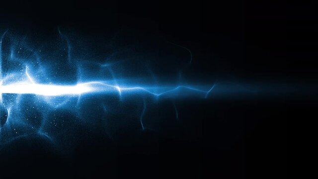 Motion graphic of Blue lighting thunder abstract background