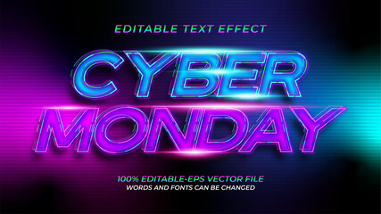 Cyber Monday Neon text Effect