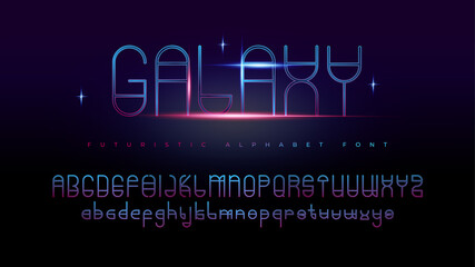 Modern Futuristic Galaxy alphabet fonts with Text Effect