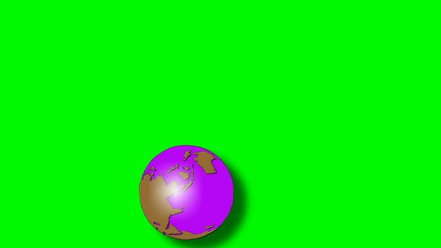 BOUNCING GLOBE
 globe.2D animation.HD 1080.Green screen/alpha matte.