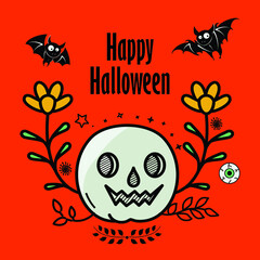 Vector Halloween illustration. Vector Halloween greeting card. 