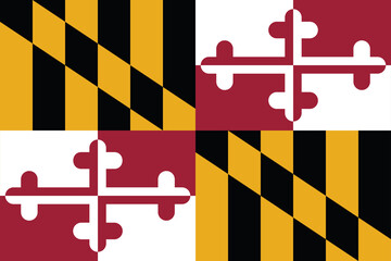 flag  of the American state of Maryland - obrazy, fototapety, plakaty