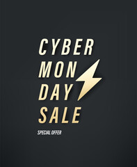 Cyber monday sale special offer vector banner