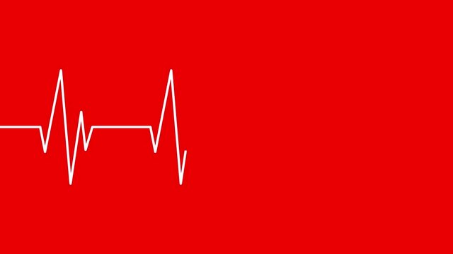 Heartbeat Medical Cardiogram Animation. Heartbeat animation. Heart monitor EKG electrocardiogram pulse seamless loop background.