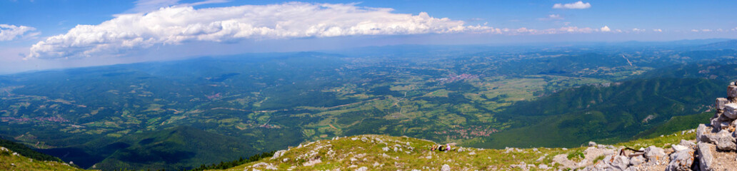 Fototapeta na wymiar Panoramic view from the mountain Rtanj