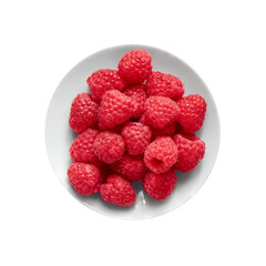 Raspberries isolated on white background close up