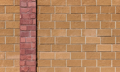 Wall lined with decorative brick