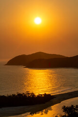 Juquey sunset viewpoint overlooking Barra do Una beach. San Sebastian.