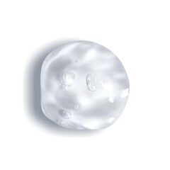 Hyaluronic gel on a white background. A large drop of transparent cosmetic gel with air bubbles on a white background.