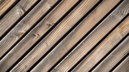 
Close-up of diagonal wooden planks