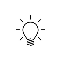 Light bulb icon flat vector design