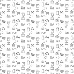 Seamless icon pattern supermarket design on white background