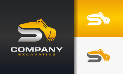excavator letter S logo © Hasim