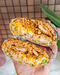 Stuffed Chicken Burrito Cross Section