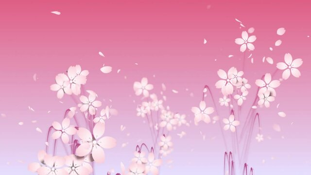 咲き盛る桜_グラデーション背景2