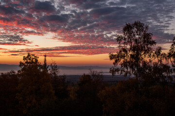 Fototapeta na wymiar Sunset in the Slovak Tatras near the Great Cold Valley
