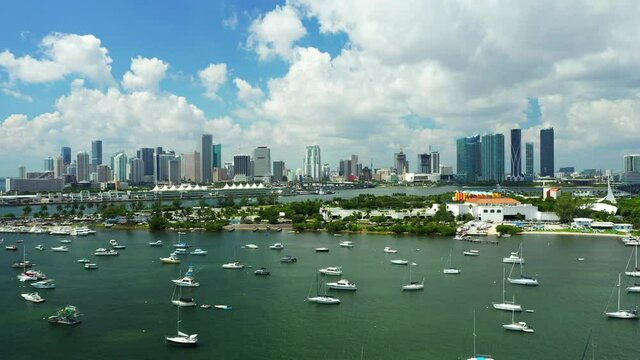 Amazing Miami aerial stock footage circa 2020