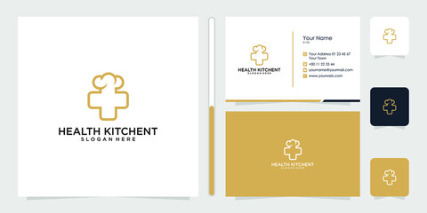 Fototapeta premium health kitchent logo design and business card template vector premium