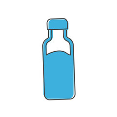 Vector icon milk bottle cartoon style on white isolated background.