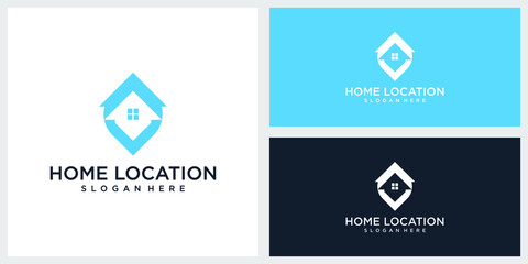 home location logo design and business card template