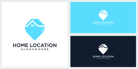 home location logo design and business card template