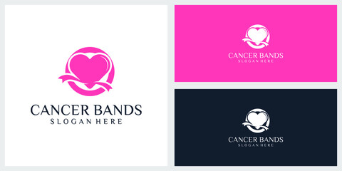 cancer bands logo design vector premium
