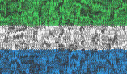 Fototapeta premium Detailed Illustration of a Knitted Flag of Sierra Leone