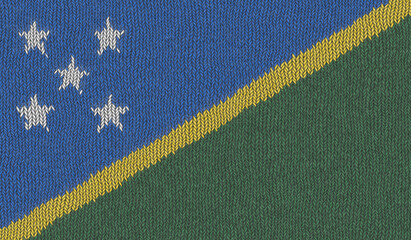 Detailed Illustration of a Knitted Flag of Solomon Islands