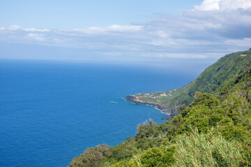 Walk on the Azores archipelago. Discovery of the island of sao jorge, Azores. Velas