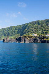 Fototapeta premium Walk on the Azores archipelago. Discovery of the island of sao jorge, Azores. Velas