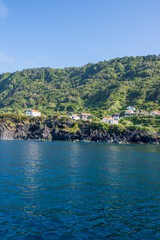 Fototapeta premium Walk on the Azores archipelago. Discovery of the island of sao jorge, Azores. Velas