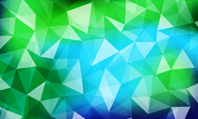Fototapeta na wymiar Light green, blue vector polygon abstract background.
