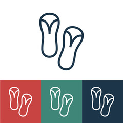 Linear vector icon with slippers